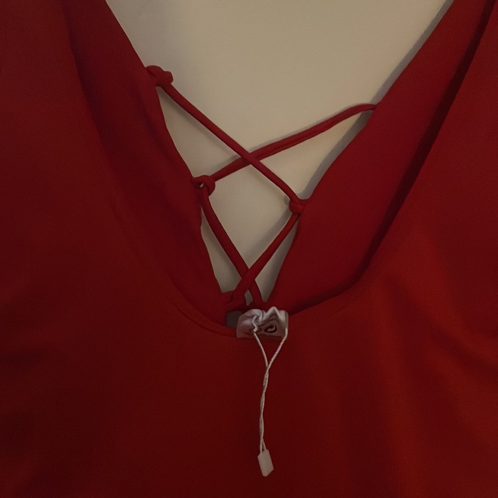 Red One Piece Swim suit - Picture 4 of 5